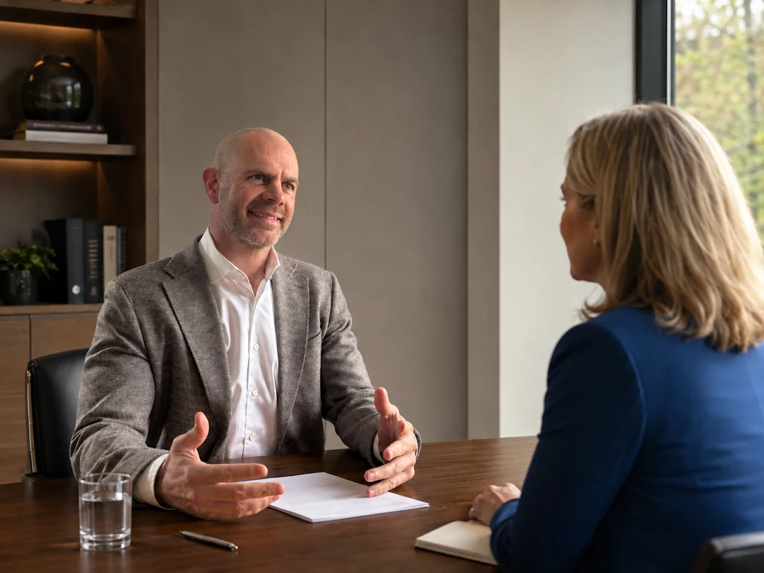 Bevan Gray in conversation with an executive leader